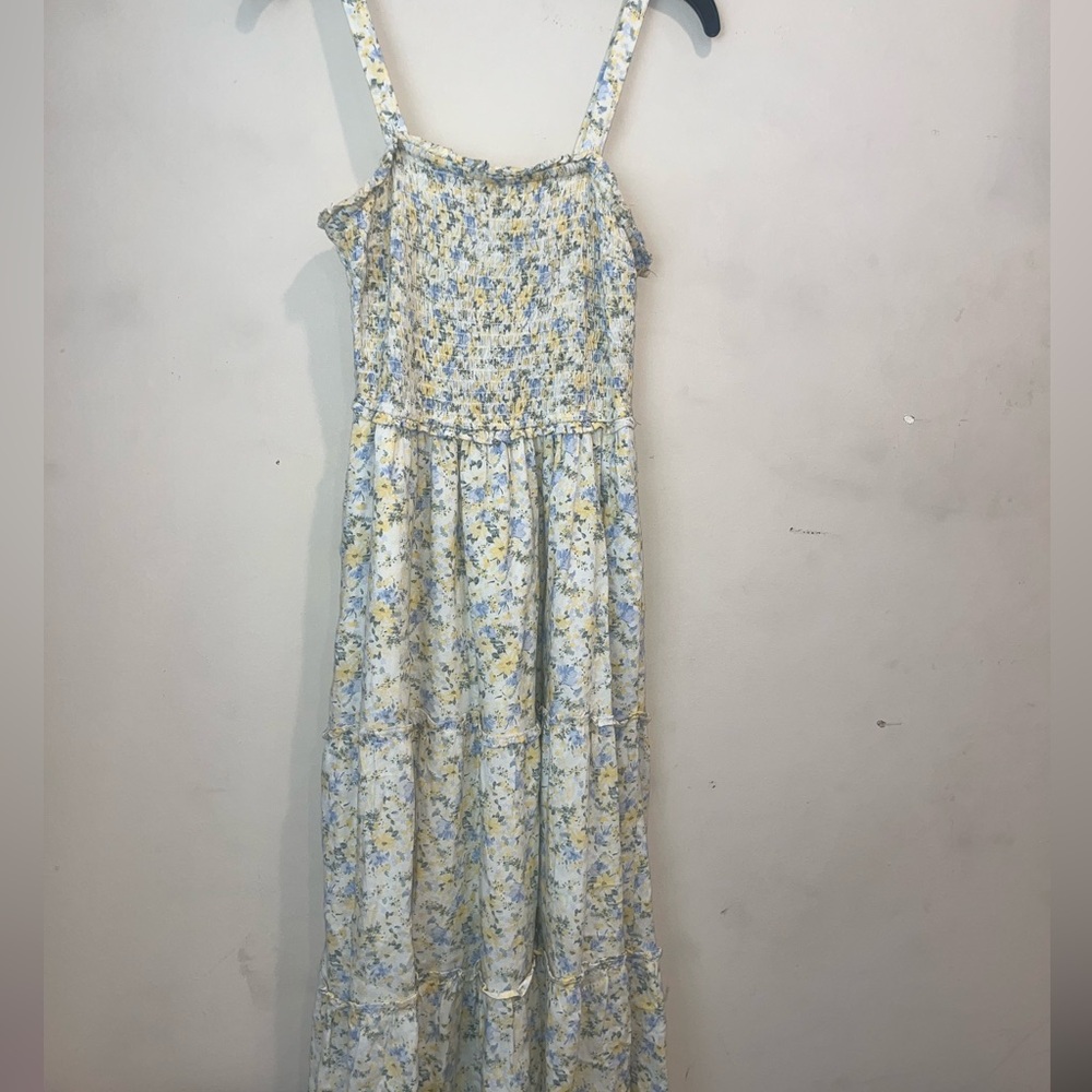 Hollister Blue and Yellow Floral Dress